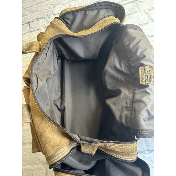 Claire Chase Tan Distressed Suede Duffel/ Travel Bag. Carry On. - Picture 3 of 14